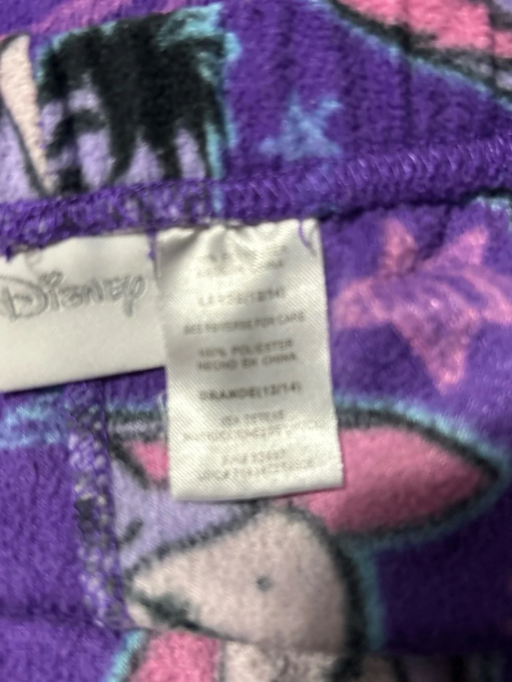 Disney Purple Eeyore Fleece Pajama Pants with Pink Accents - Picture 5 of 6